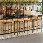 HOOBRO Bar Stools, Bar Stools Set of 2, Bar Chairs with Footrests, Bar Stools with Back, 25.8" Counter Height Bar Stools, for Kitchen Island, Living Room, Bar, Cafe, Black and Walnut BH22BY01G1