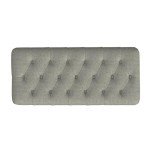 HomePop Home Decor | Tufted Ainsley Button Storage Ottoman Bench with Hinged Lid | Ottoman Bench with Storage for Living Room & Bedroom,Gray Woven