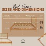 Bme Oliver King Bed Frame and Headboard - 15-Inch Signature Design with Rattan Headboard, Bohemian and Mid Century Style, 12-Slat Wood Support, No Box Spring Needed - Easy Assembly, Caramel