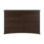 Prepac Sonoma 8 Drawer Double Dresser for Bedroom, Wide Chest of Drawers, Bedroom Furniture, Clothes Storage and Organizer, 17.25" D x 59" W x 37" H, Espresso, EDC-6338