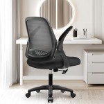 NEO CHAIR Office Desk Computer Gaming Chair with Executive Ergonomic Lumbar Back Support Flip-up Padded Armrest Adjustable Height and Wheels for Home or Office (Black)