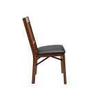 MECO Stakmore True Mission Wooden Folding Chairs with Padded Seats, Set of 2 - No Assembly Foldable Dining Chairs, Steel Folding Mechanism, Upholstered Cushion, Space-Saving, Fruitwood Frame