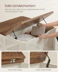 VASAGLE Farmhouse Coffee Table with Storage, Square Coffee Table for Living Room, Center Table with Flip-Top Lids, Honey Brown and Rustic White ULCT232W73