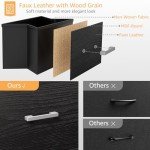 BOLUO Black Dresser for Bedroom 6 Drawer, Wide Dresser TV Stand for 50" TV Dressers & Chests of Drawers Fabric Dresser for Closet Modern
