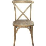 EMMA + OLIVER Natural with White Grain X-Back Chair