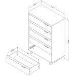 South Shore Fynn 5-Drawer Chest, Winter Oak
