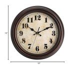 TOPZEA Retro Wall Clock, 12 Inch Silent Non-Ticking Classic Clocks Decorative Quartz Battery Operated Vintage Wall Clock for Living Room, Bedroom, School, Rustic Home Decor