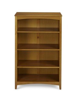 Shaker Style 4 Shelf Bookcase / Solid Wood / 48" High / Adjustable Shelving / Closed Back / Display Bookshelf for Living Room, Bedroom, Home and Office, Cherry
