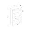Shaker Style 4 Shelf Bookcase / Solid Wood / 48" High / Adjustable Shelving / Closed Back / Display Bookshelf for Living Room, Bedroom, Home and Office, Cherry