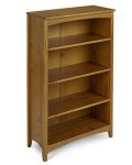 Shaker Style 4 Shelf Bookcase / Solid Wood / 48" High / Adjustable Shelving / Closed Back / Display Bookshelf for Living Room, Bedroom, Home and Office, Cherry