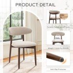 COLAMY Wooden Dining Chairs Set of 6, Modern Fabric Upholstered Dining Room Chair, Farmhouse Kitchen Side Chairs with Foot Pegs, Beige