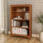 Shaker Style 4 Shelf Bookcase / Solid Wood / 48" High / Adjustable Shelving / Closed Back / Display Bookshelf for Living Room, Bedroom, Home and Office, Cherry