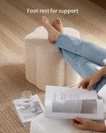 Blissful Diary Flower Pouf Ottoman, Comfy Floral Ottoman for Living Room, Bedroom, Kids Room, Charm Floor Pouf for Home Decor, Full Foam Filling Foot Rest for Couch, Off White