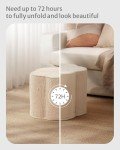 Blissful Diary Flower Pouf Ottoman, Comfy Floral Ottoman for Living Room, Bedroom, Kids Room, Charm Floor Pouf for Home Decor, Full Foam Filling Foot Rest for Couch, Off White
