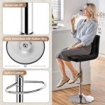 Yaheetech Bar Stools Set of 2, Adjustable PU Leather Swivel Barstools, Modern Counter Stools with Back and Footrest, Counter Height Barstools for Bar, Kitchen, Dining Room, Black