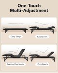 Miscoos King Size Adjustable Bed Frame with Quiet Motor - Head & Foot Incline, Zero Gravity, Wireless Remote Control, Easy Installation (79" L x 74" W x 12.72" H)