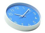 Epy Huts Modern Wall Clock Battery Operated Indoor Non-Ticking Silent Quartz Quiet Sweep Movement Wall Clock for Office,Bathroom,Living Room Decorative 10 Inch Blue