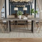 Gyfimoie 71" Large Dining Table, Rustic Farmhouse Dinner Table for 6 to 8 People, Rectangular Thick Kitchen Table with Heavy Duty Legs for Dining Room (Rustic Gray)