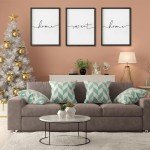 Heiple Set of 3 Framed Farmhouse Home Sweet Home Sign 11’’x14’’ Above Bed Wall Decor for Bedroom Decor and Living Room Wall Art Wood Signs (Black, 11''x14)