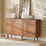 LITTLE TREE 59-Inch Buffet Cabinet Sideboard with Storage, Modern Sideboard Buffet Table with Doors for Living Room, Dining Room