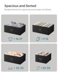 SONGMICS Dresser for Bedroom, Storage Organizer Unit with 7 Fabric Drawers, Chest of Drawers, Steel Frame, for Living Room, Entryway, Rustic Brown and Black ULTS227B01