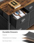 SONGMICS Dresser for Bedroom, Storage Organizer Unit with 7 Fabric Drawers, Chest of Drawers, Steel Frame, for Living Room, Entryway, Rustic Brown and Black ULTS227B01