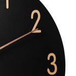 JoFomp Wall Clocks Battery Operated, 12 Inch Silent Non Ticking Wood Modern Wall Clock, Quartz Black and Gold Wall Clock Decorative for Living Room Decor Kitchen Bedroom Office Home