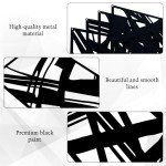 Zzbakress 4 Pieces Abstract Metal Wall Art, Minimalist Art Decoration, Paintings Wall Decor, 3D Structure Sculptures Decor for Living Room Bedroom Bathroom Office (Black style 1)
