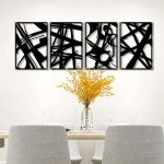 Zzbakress 4 Pieces Abstract Metal Wall Art, Minimalist Art Decoration, Paintings Wall Decor, 3D Structure Sculptures Decor for Living Room Bedroom Bathroom Office (Black style 1)