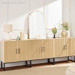 Best Choice Products Slatted Sideboard Buffet Cabinet, Entryway Table, Accent Storage Cabinet, Console Table for Hallway, Living Room, Dining Room – Black
