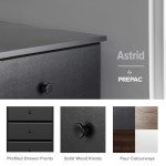 Prepac Astrid Tall Black Dresser: 16"D x 20"W x 52"H, 6-Drawer Chest for Bedroom by Prepac - Perfect Chest of Drawers for Ample Storage