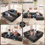 ovios 104" Cloud Sectional Couch with L-Shape Chaise,Modern Modular Sofa with Deep Seat, Upholstered Couches for Living Room Bedroom,No Assembly Required, Grey (Corduroy Fabric)