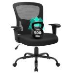 BestOffice Big and Tall Office Chair 500lbs Desk Chair Mesh Computer Chair with Lumbar Support Wide Seat High Back Task Executive Ergonomic Chair for Home Office (Black)