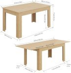 Fingertip WD Extendable Dining Table for 6-10 Person, Wooden Dining Room Table, Modern Extendable Table for Gatherings, Meeting for Small Kitchens, Dining Office Areas(Natural)