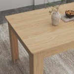 Fingertip WD Extendable Dining Table for 6-10 Person, Wooden Dining Room Table, Modern Extendable Table for Gatherings, Meeting for Small Kitchens, Dining Office Areas(Natural)