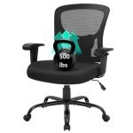 BestOffice Big and Tall Office Chair 500lbs Desk Chair Mesh Computer Chair with Lumbar Support Wide Seat High Back Task Executive Ergonomic Chair for Home Office (Black)