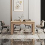 Fingertip WD Extendable Dining Table for 6-10 Person, Wooden Dining Room Table, Modern Extendable Table for Gatherings, Meeting for Small Kitchens, Dining Office Areas(Natural)