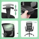 BestOffice Big and Tall Office Chair 500lbs Desk Chair Mesh Computer Chair with Lumbar Support Wide Seat High Back Task Executive Ergonomic Chair for Home Office (Black)