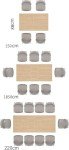 Fingertip WD Extendable Dining Table for 6-10 Person, Wooden Dining Room Table, Modern Extendable Table for Gatherings, Meeting for Small Kitchens, Dining Office Areas(Natural)