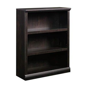 Sauder 3 Tier Book Shelf Wooden Bookcase Multipurpose Bookshelf for Home Office, Living Room, in Estate Black