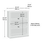 Sauder 3 Tier Book Shelf Wooden Bookcase Multipurpose Bookshelf for Home Office, Living Room, in Estate Black