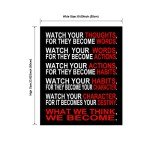 Pyradecor Large Canvas Prints Wall Art Watch Your Thoughts Motivational Classroom Poster Paintings Modern Gallery Wrapped Giclee Canvas Print Pictures Artwork for Office Living Room Home Decorations L