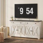 IRONCK Buffet Cabinet with Storage, Sideboard Storage Cabinet, Kitchen Cabinet with Drawers and Doors for Living Room, Dining Room