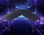 Casaottima L Shaped Gaming Desk, Corner Desk Gaming Table for Home Office, Computer Desk Sturdy Writing Workstation for Small Space, Easy to Assemble, 51 inch, Carbon Fiber Surface, Black