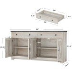 IRONCK Buffet Cabinet with Storage, Sideboard Storage Cabinet, Kitchen Cabinet with Drawers and Doors for Living Room, Dining Room