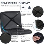 BestOffice Bar Stools Set of 2, PU Leather Swivel Bar Stools Kitchen Counter Height Bar Chairs with Hydraulic Adjustable for Kitchen, Dining Room and Restaurants