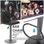 BestOffice Bar Stools Set of 2, PU Leather Swivel Bar Stools Kitchen Counter Height Bar Chairs with Hydraulic Adjustable for Kitchen, Dining Room and Restaurants
