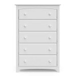 Storkcraft Kenton 5 Drawer Dresser (White) for Kids Bedroom, Nursery Dresser Organizer, Chest of Drawers with 5 Drawers, Universal Design for Children’s Bedroom