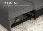 HONBAY Sectional Sleeper Sofa with Pull Out Bed U-shape Sectional Couch Sleeper Bed with Storage Chaise Lounge Living Room 6 Seater Sectional Sofa Bed, Light Grey, 111.4''(L)*85.8''(W)*35''(H)