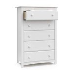 Storkcraft Kenton 5 Drawer Dresser (White) for Kids Bedroom, Nursery Dresser Organizer, Chest of Drawers with 5 Drawers, Universal Design for Children’s Bedroom
